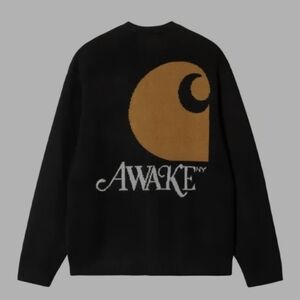 Awake NY x Carhartt WIP Black and Gold Crewneck Sweater